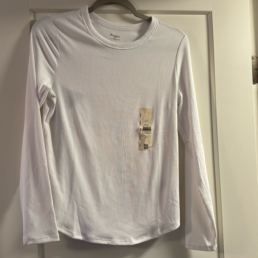 NWT NoBo Large 12/14 white long sleeve